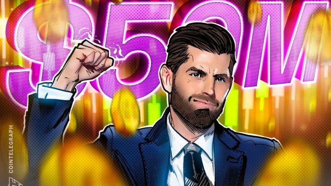 Trump Jr.-Tied Firm Gets $50M for Crypto Buys, Mining Rigs
