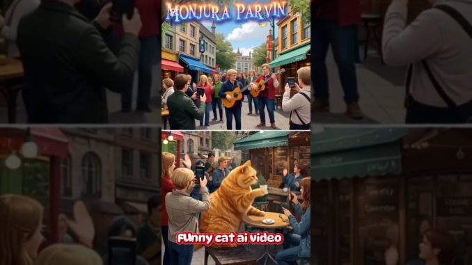 Funny cat ai video #cat #cartoon #superhero #funny #cute #meow #ai #news #shortvideo
