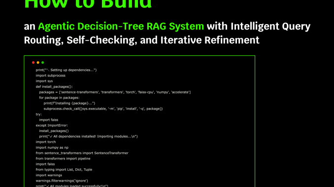 How to Build an Agentic Decision-Tree RAG System with Intelligent How to Build an Agentic Decision-Tree RAG System with Intelligent Query Routing, Self-Checking, and Iterative Refinement?