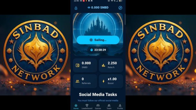 Sinbad network - Sinbad Crypto Mobile mining app - Free Crypto on Your Smartphone - New mining app