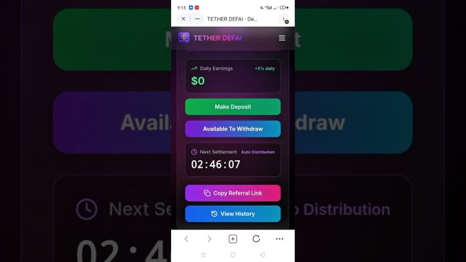 TETHER Defai Deposit | Join TETHER Defai | how to deposit Thether Defai